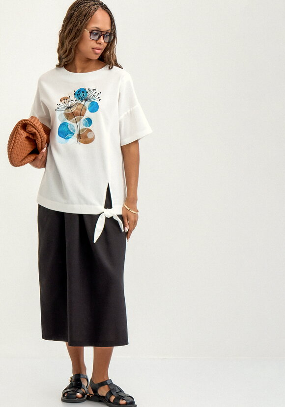 Блуза с принтом изо льна шир.  580, рис. 16