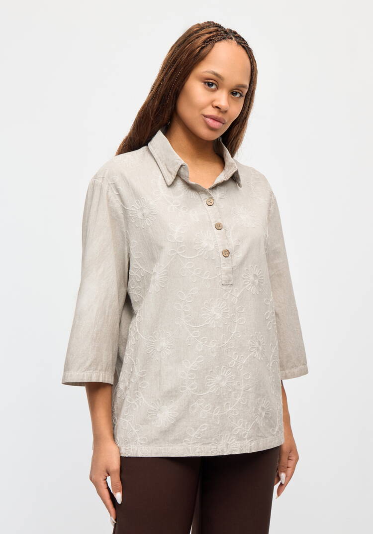 Рубашка с рукавом 3/4 и цветочным узором шир.  750, рис. 11