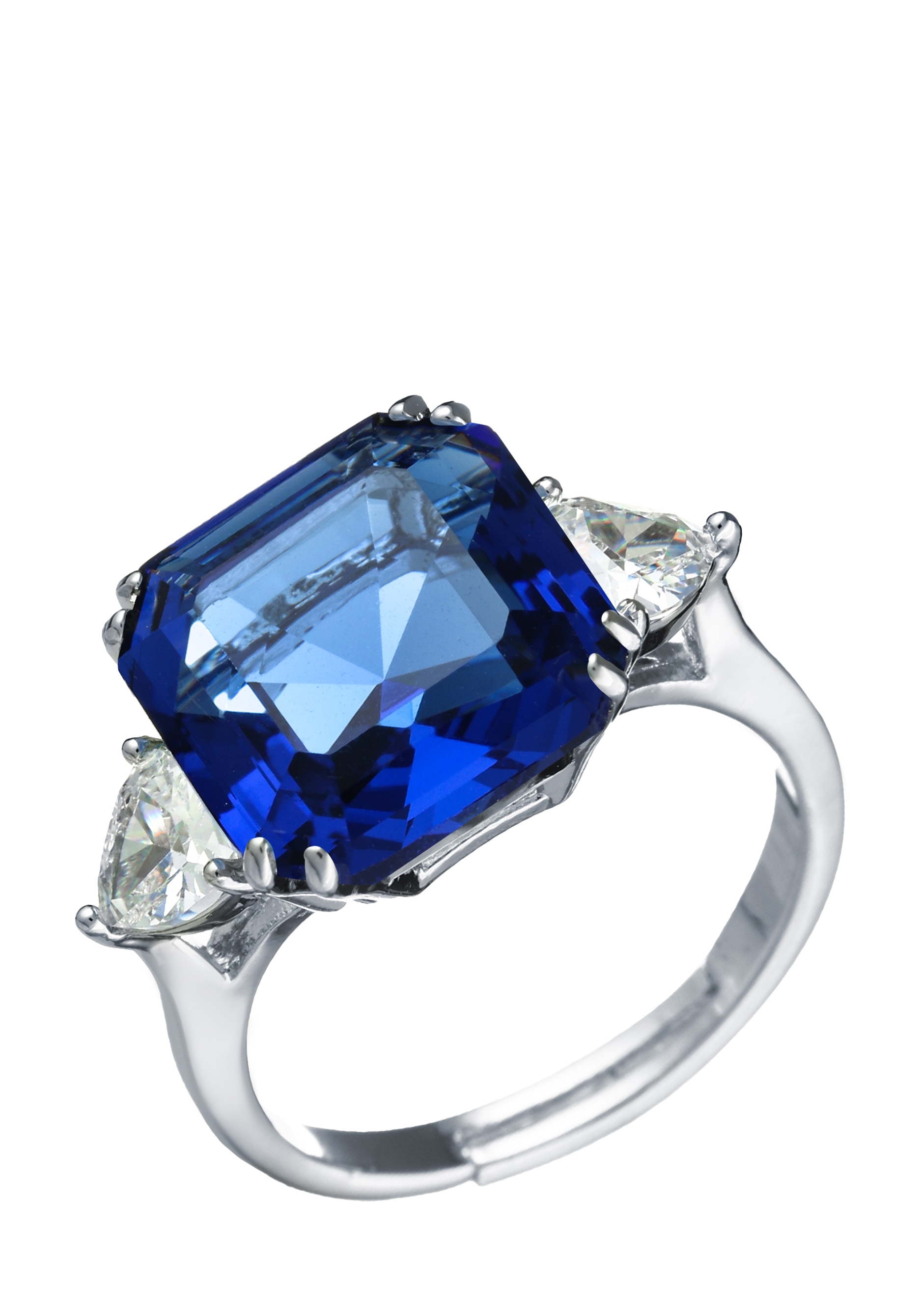 Кольцо "Истинное вдохновение" VGOLDIUM BY OLESYA TROFIMOVA, цвет синий сайдстоун - фото 2