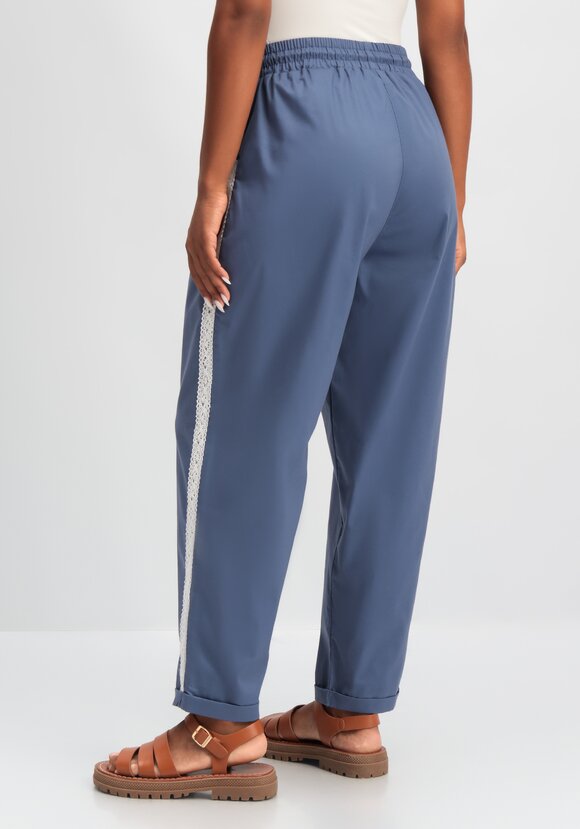 Брюки-бананы с кружевной вставкой шир.  580, рис. 3