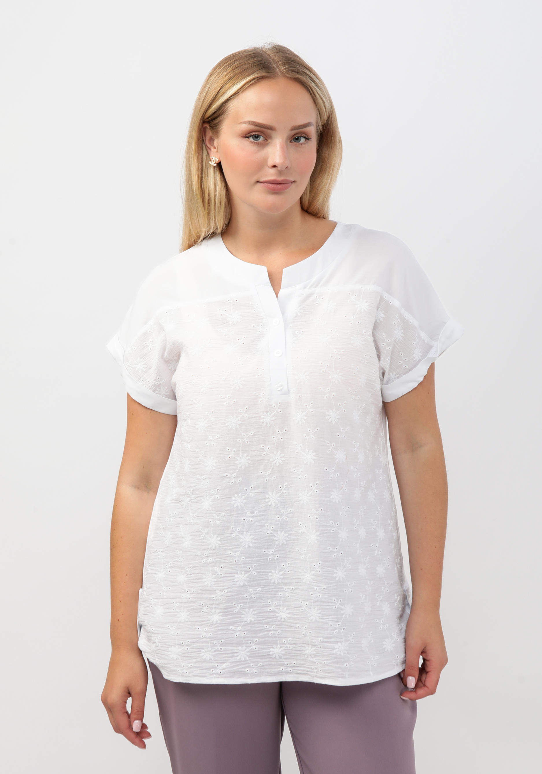 Блуза "Анна" Vittori Vi, размер 52, цвет белый - фото 10