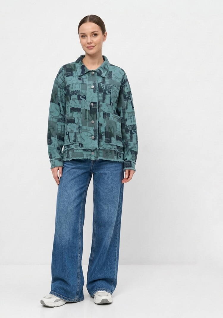 Джинсовая куртка с принтом Джерси шир.  750, рис. 2