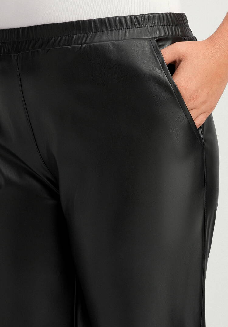 Брюки из экокожи прямые на резинке шир.  750, рис. 15