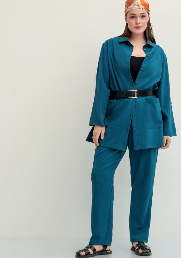 Брюки прямого кроя на резинке по поясу шир.  580, рис. 30