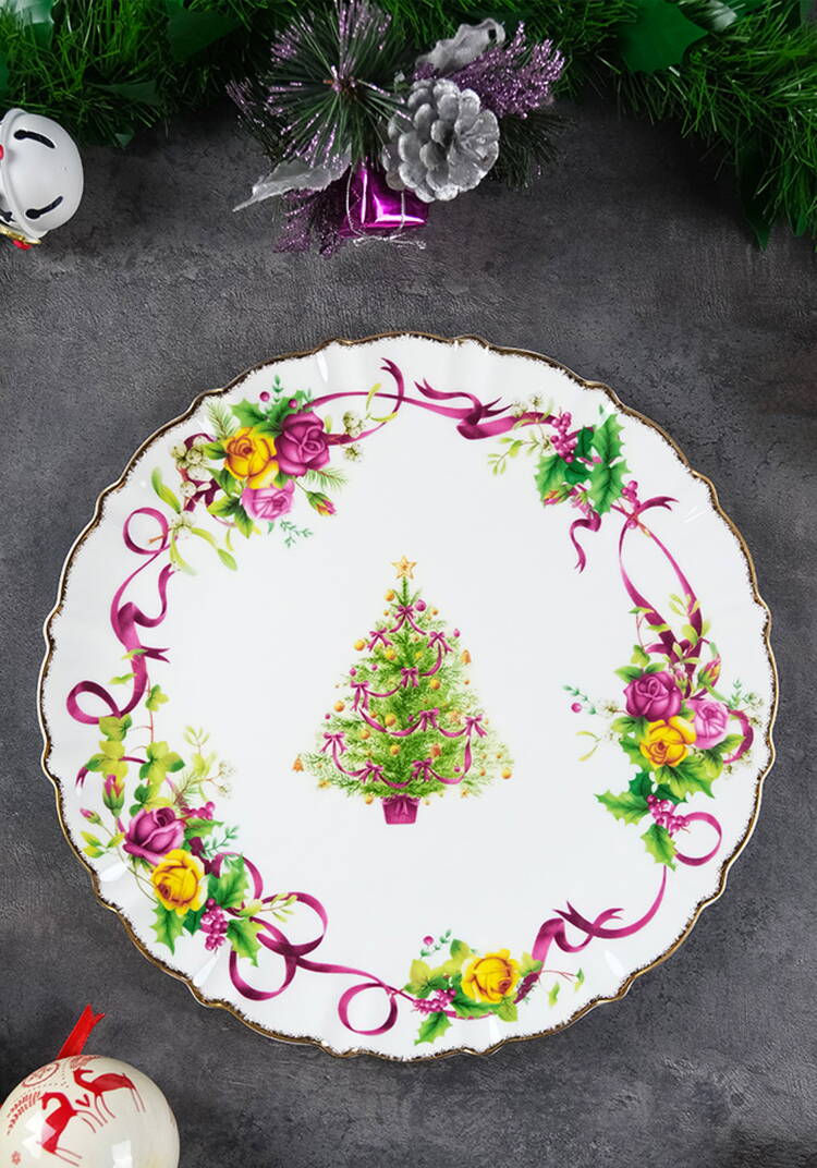 Блюдо из фарфора Алая лента шир.  750, рис. 1