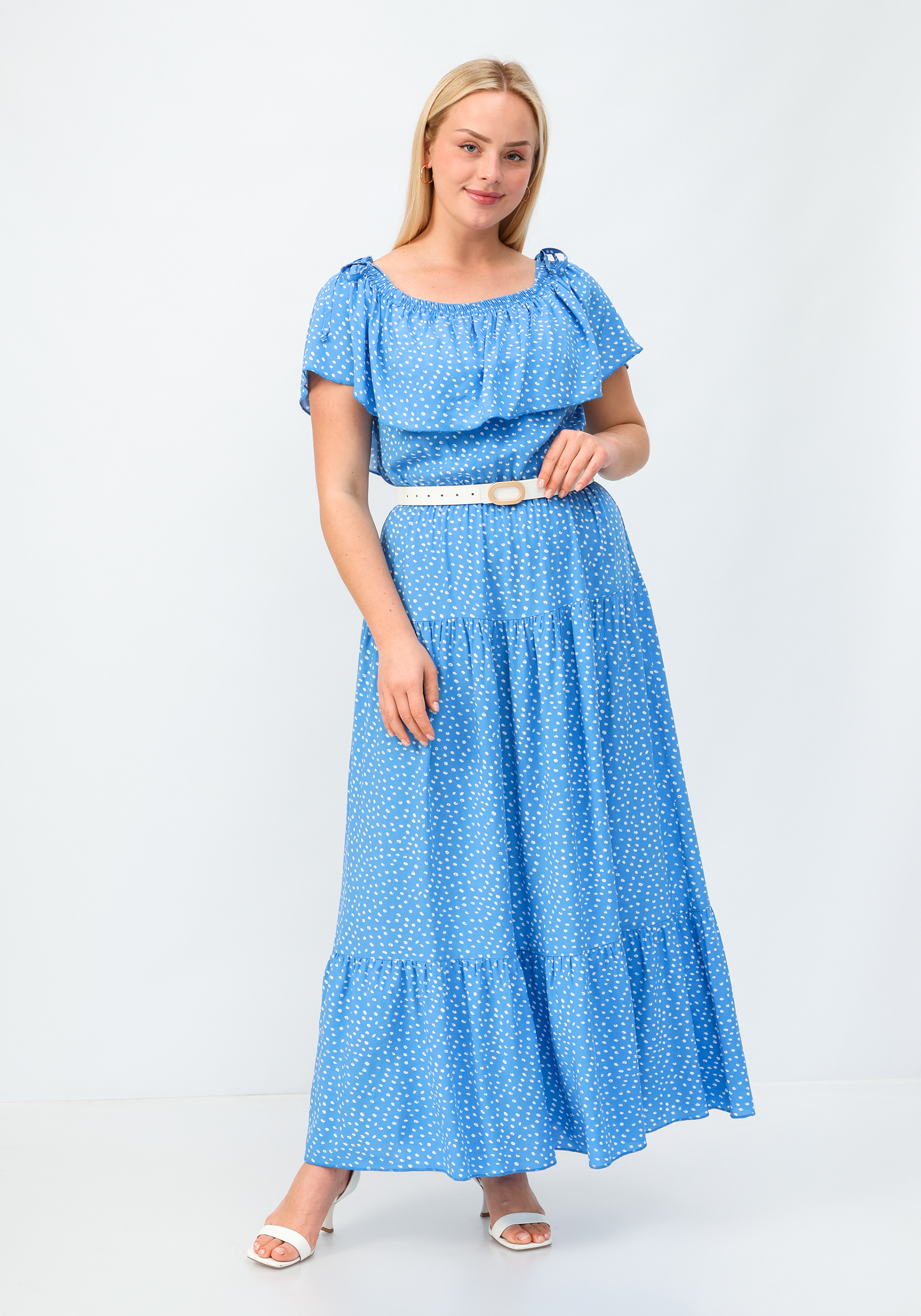 Платье "Аполлинария" Синель, размер 50-52, цвет голубой