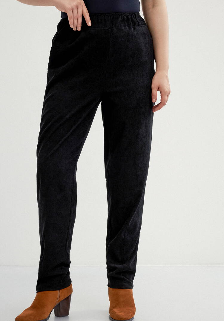 Брюки из микровельвета с комфортным поясом шир.  750, рис. 32