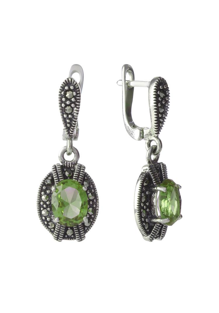 Серебряные серьги  Лия шир.  750, рис. 2