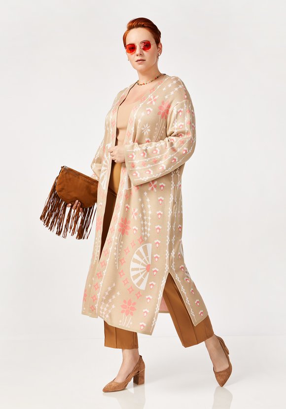 Кардиган с поясом и абстрактным рисунком шир.  580, рис. 2