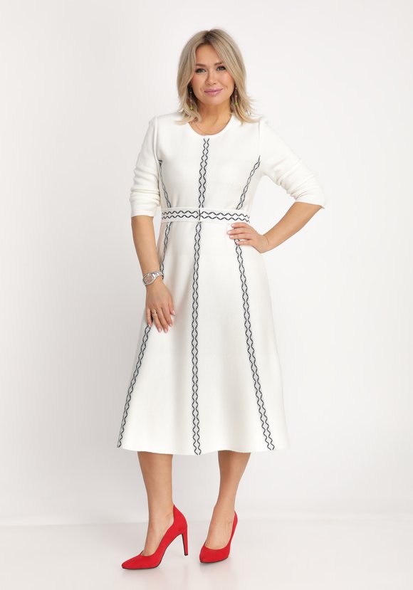 Платье А-силуэта с поясом в комплекте шир.  580, рис. 1