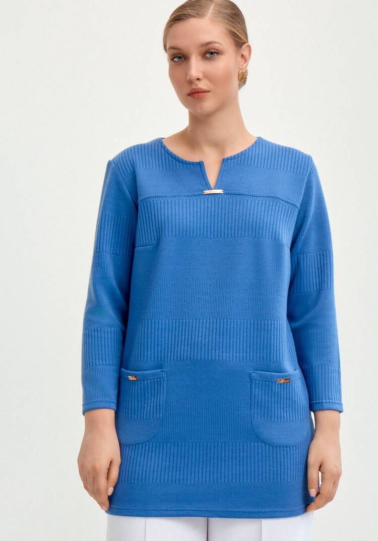 Блуза из трикотажа с кокеткой-впереди шир.  750, рис. 12