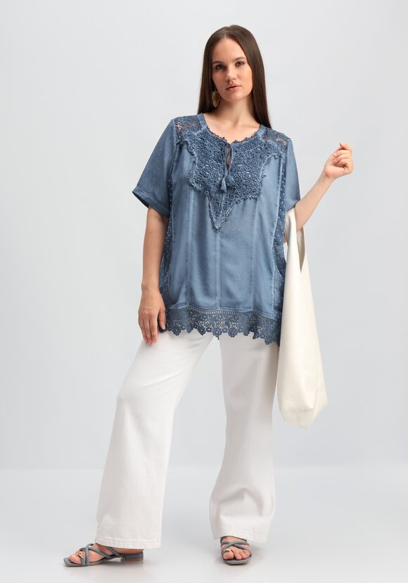 Блуза ажурная с вышивкой шир.  580, рис. 2