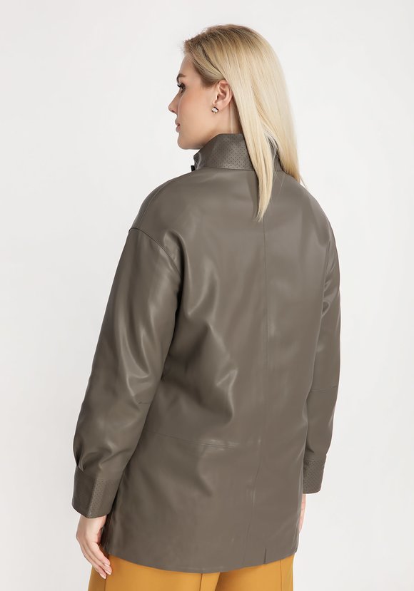 Куртка из экокожи с воротником-стойкой шир.  580, рис. 6