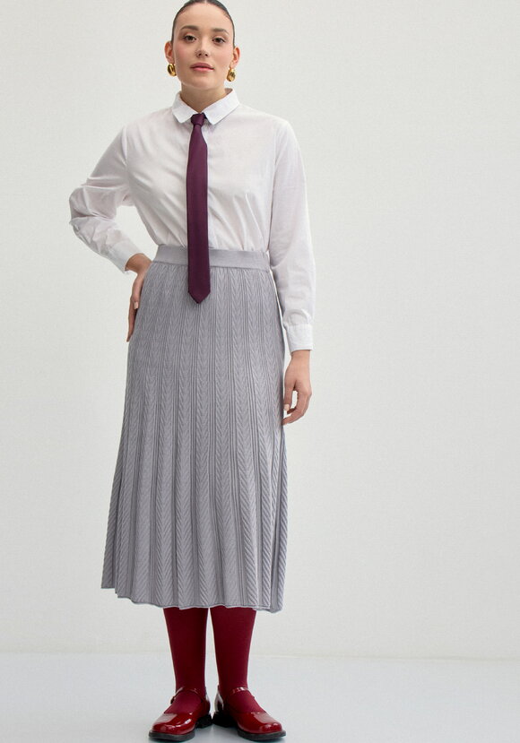 Юбка миди фактурная на широком поясе шир.  580, рис. 10