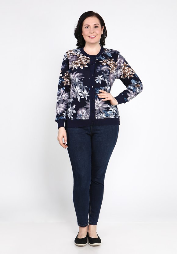 Кардиган Цветочная иллюзия шир.  580, рис. 5