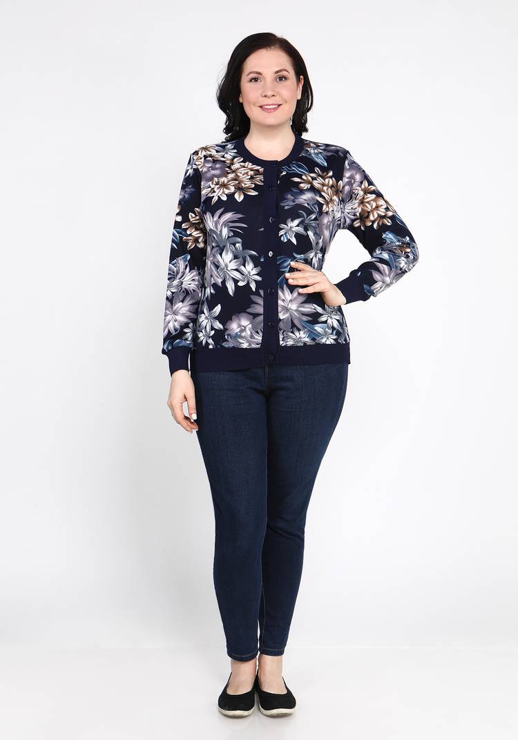 Кардиган Цветочная иллюзия шир.  750, рис. 5