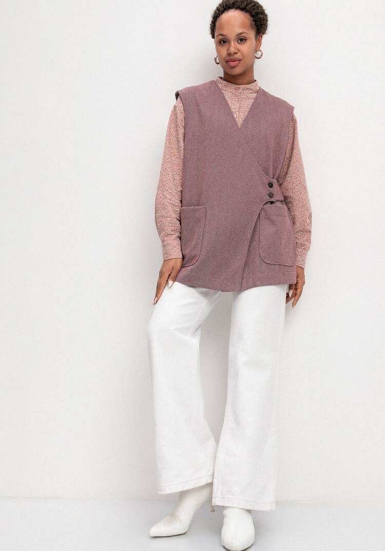 Жилет на запах свободного кроя шир.  750, рис. 20