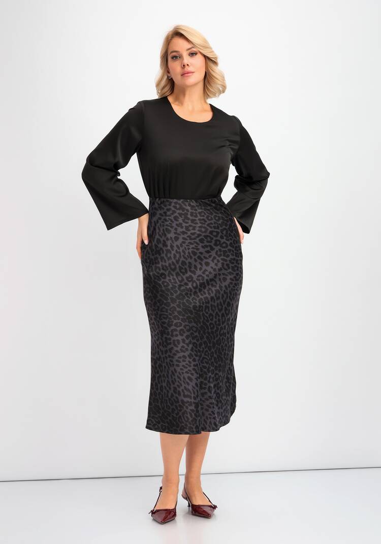 Юбка длины миди с шелком шир.  750, рис. 10