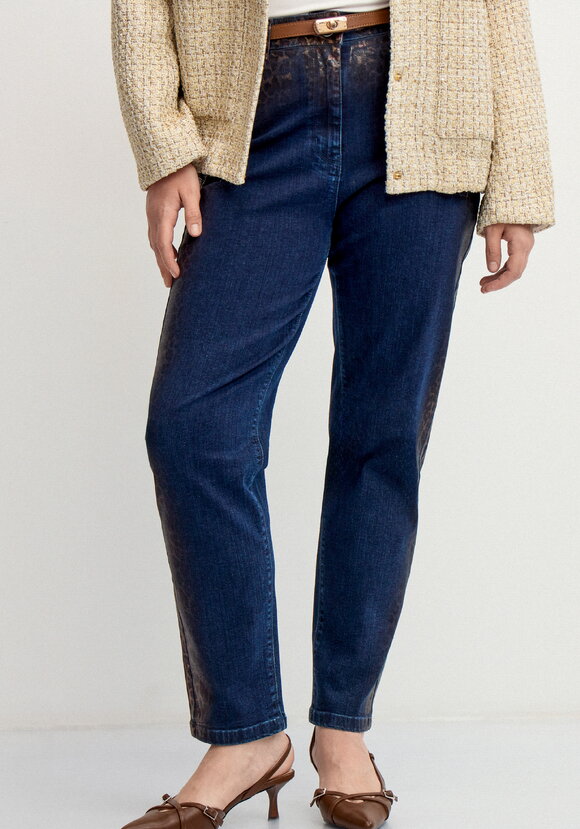 Джинсы с леопардовым напылением шир.  580, рис. 2