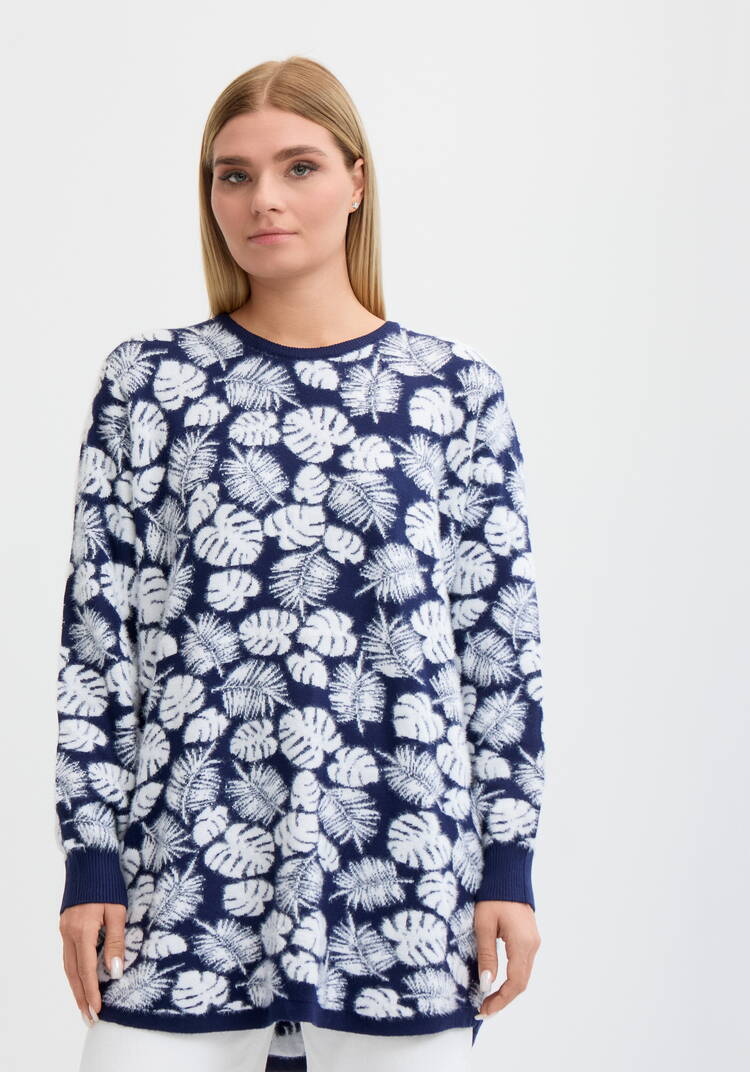 Туника пушистая с принтом шир.  750, рис. 63