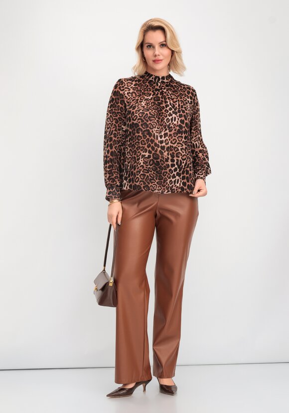 Блуза с принтом леопард шир.  580, рис. 12