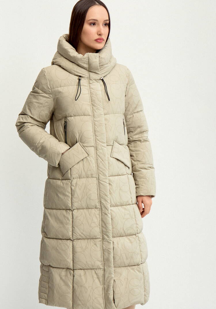 Удлиненный пуховик с капюшоном шир.  750, рис. 19