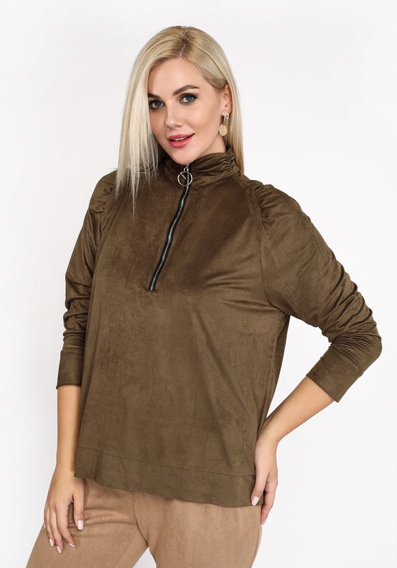 Блуза с драпировкой на рукавах шир.  580, рис. 1