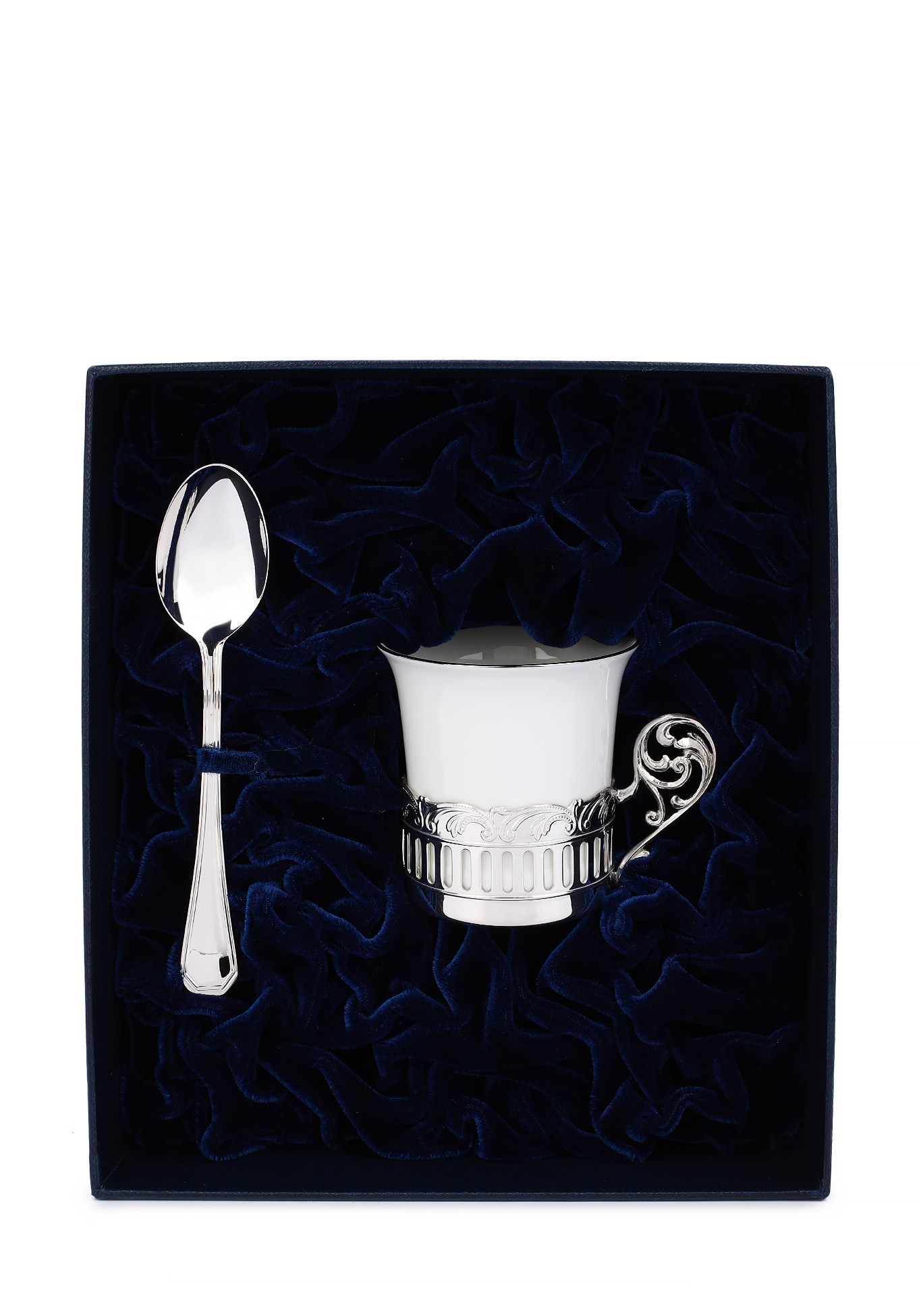 

Набор серебряный (чашка,ложка)" Богема" + футляр