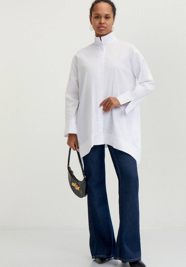 Рубашка с отложным воротом стойкой шир.  750, рис. 26