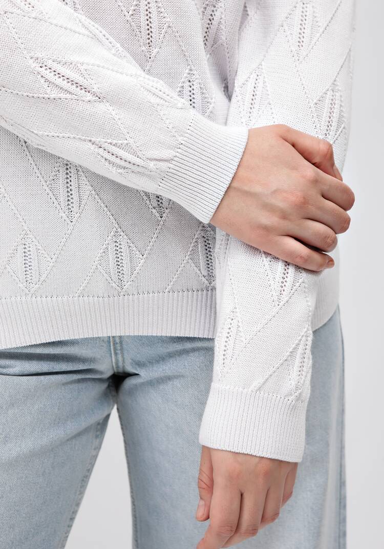 Джемпер ажурный удлиненный шир.  750, рис. 5