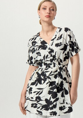 Туника на пуговицах с принтом