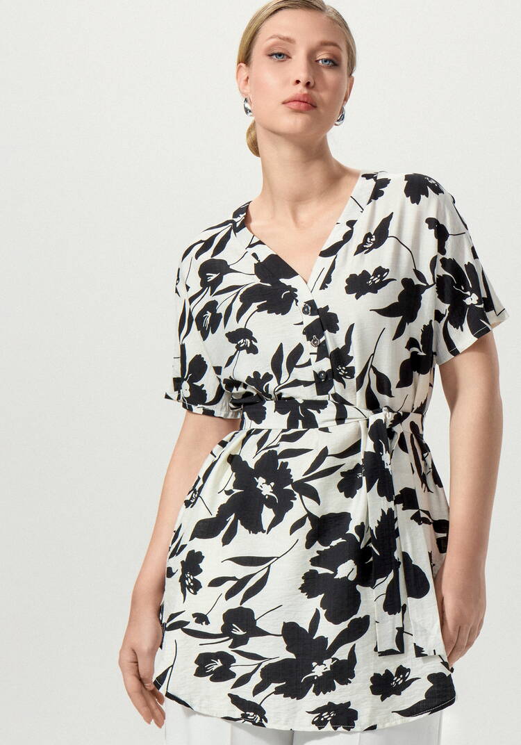 Туника на пуговицах с принтом шир.  750, рис. 9