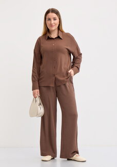 Брюки широкие на резинке по талии