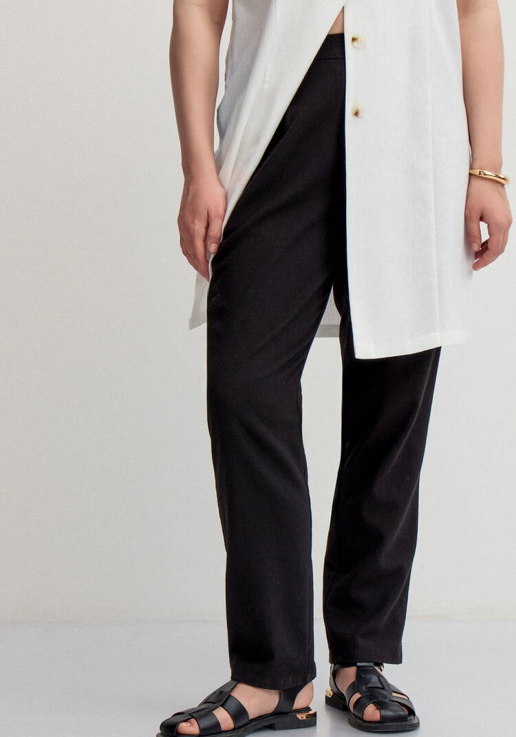 Брюки изо льна длиной 7/8 шир.  750, рис. 16