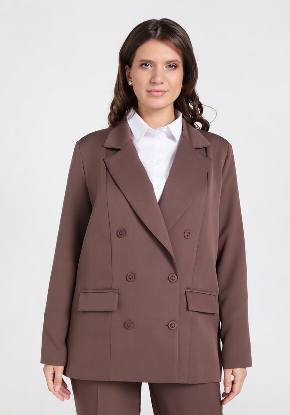 Жакет двубортный на подкладке шир.  580, рис. 11