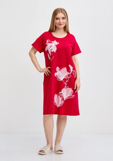 Платье с флористическим ассиметричным принтом