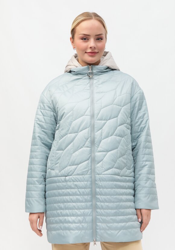 Куртка стеганая с контрастным капюшоном шир.  580, рис. 12