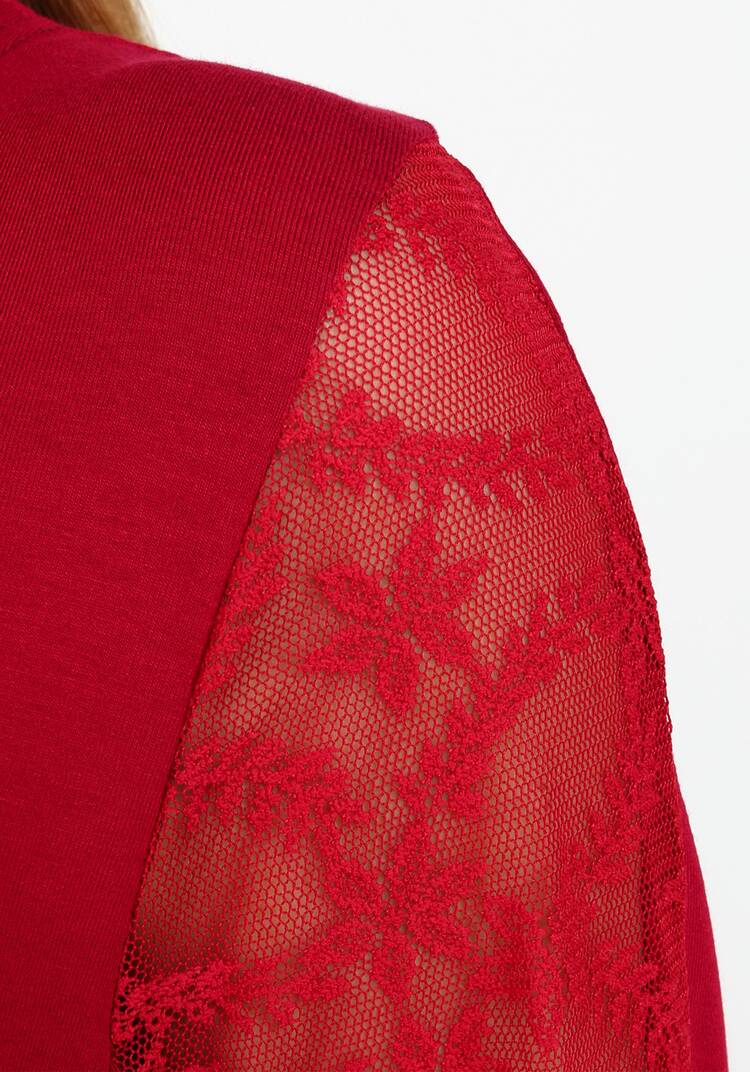 Кардиган с кружевными вставками и поясом шир.  750, рис. 5