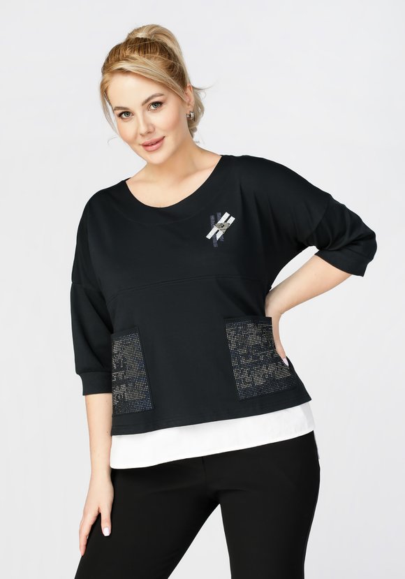 Свитшот женский с отделкой по низу Кристина шир.  580, рис. 6