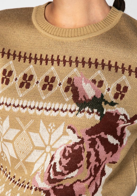 Джемпер женский с крупной розой шир.  580, рис. 6