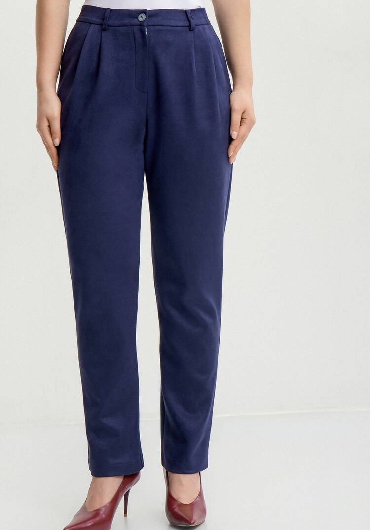 Брюки замшевые, прямые с комфортным поясом шир.  750, рис. 10