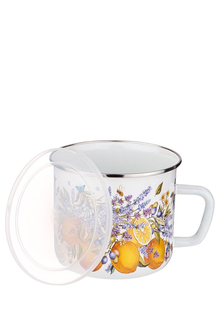 Кружка эмалированная с пластиковой крышкой шир.  750, рис. 18