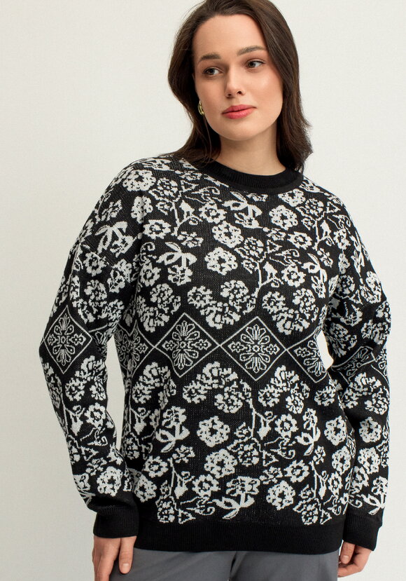 Джемпер с цветочным орнаментом из метанити шир.  580, рис. 7