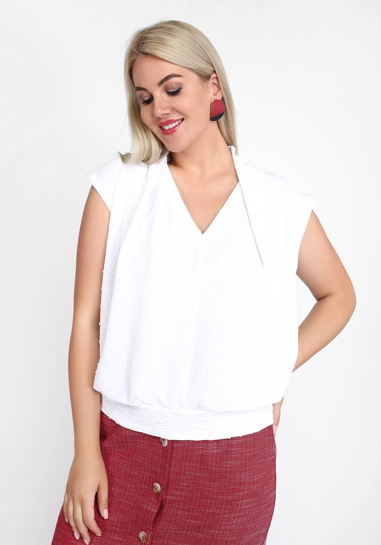 Блуза с коротким рукавом свободного силуэта шир.  750, рис. 8