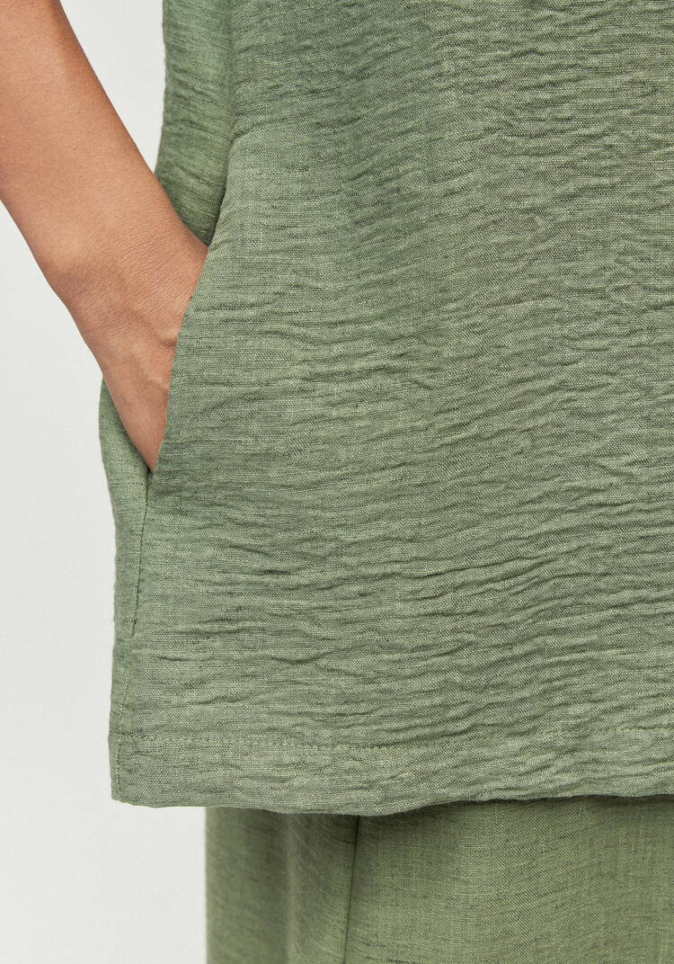 Блуза изо льна с вставками кружева шир.  750, рис. 6