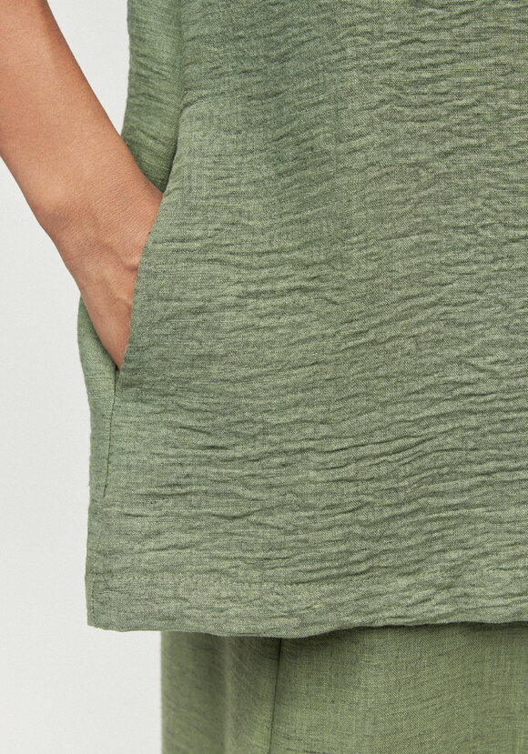 Блуза изо льна с вставками кружева шир.  580, рис. 6