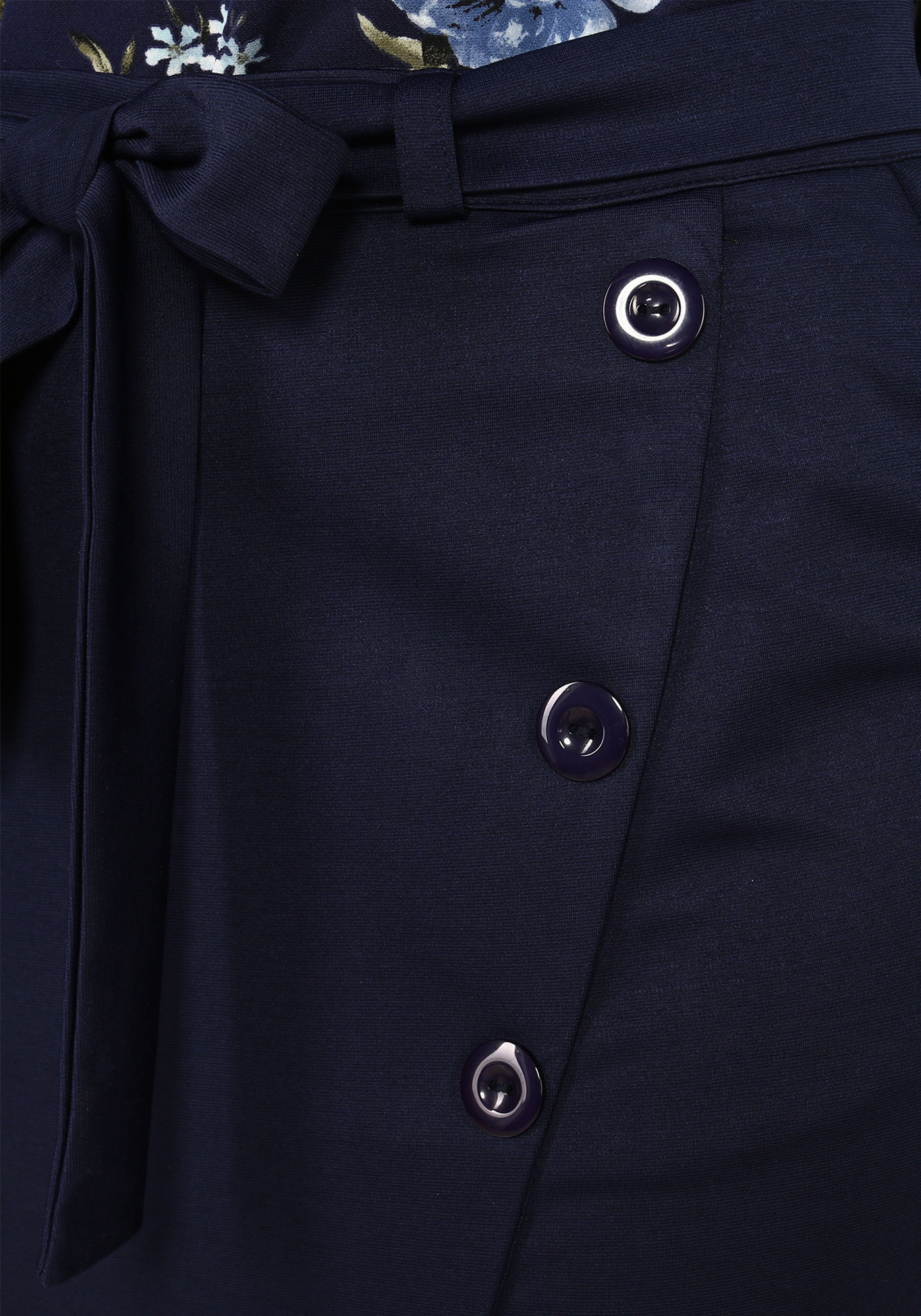 Юбка на пуговицах однотонная Bianka Modeno, размер 60, цвет темно-синий - фото 8