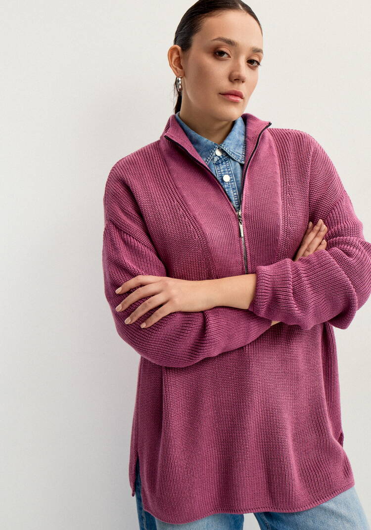 Свитер с высокой горловиной на молнии шир.  750, рис. 20