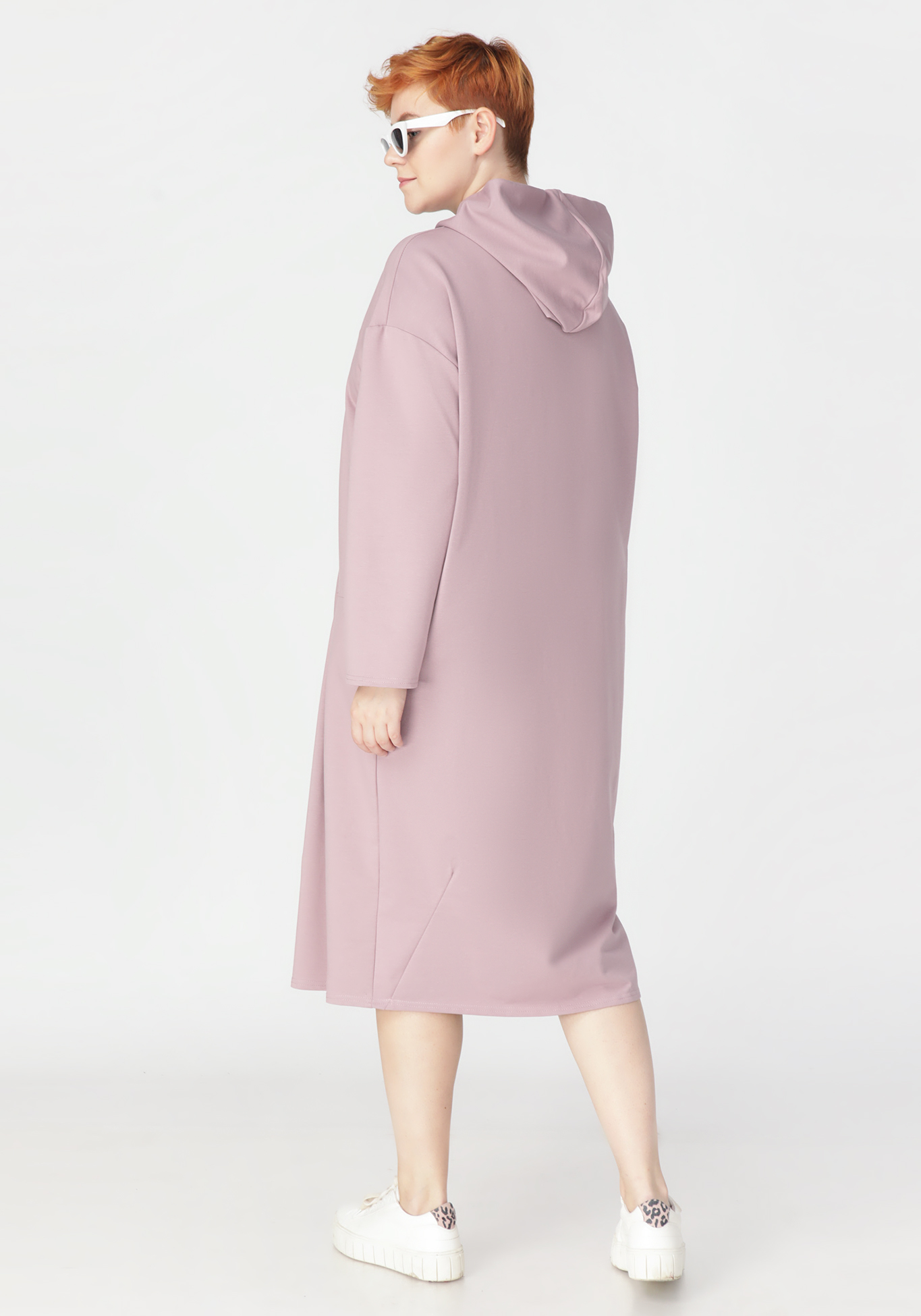 Платье свободное с капюшоном Frida, размер 52, цвет розовый - фото 2