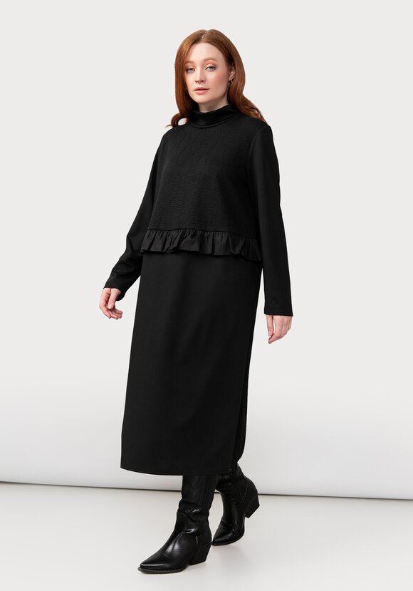 Платье комбинированное из разных тканей шир.  580, рис. 8